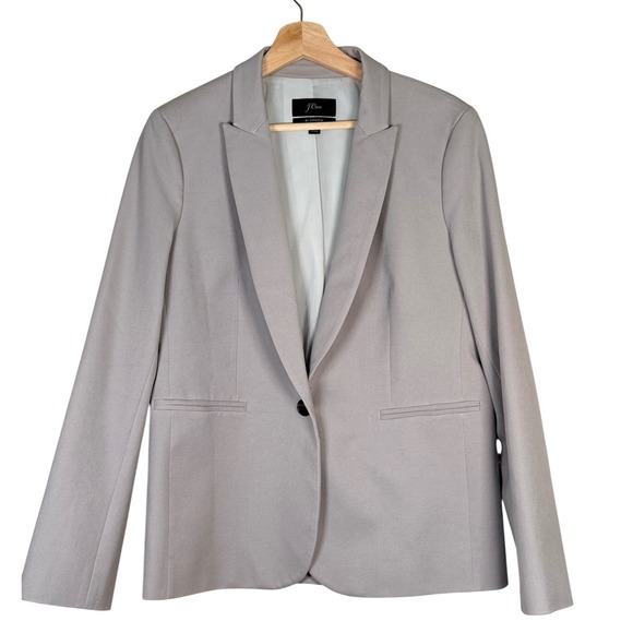 J.Crew Jackets & Blazers - J.Crew Womens Bi-Stretch Single Button Blazer Light Grey H5513 Size 12
